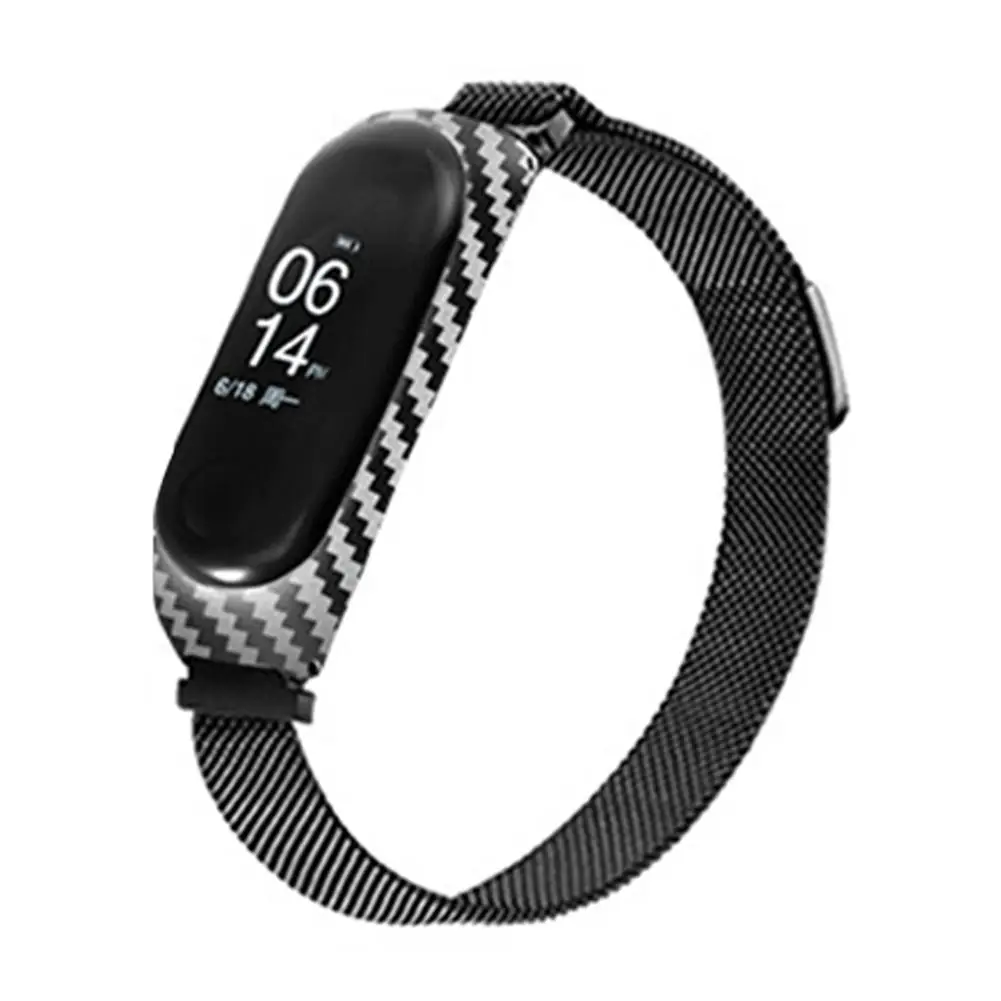 Сменный браслет металлический ремешок универсальный для Xiaomi браслет 3/4 браслет из углеродного волокна ремень ремешок Ремешок