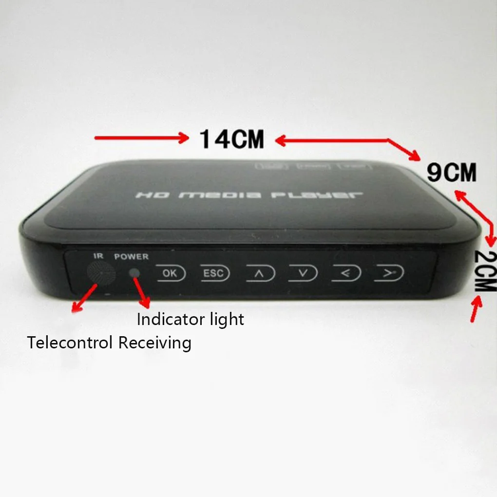 Full HD 1080P Media Player Center Multi Media Video Player HD SD SDHC MMC Cards USB Remote Control EU/US/UK/AU Plug
