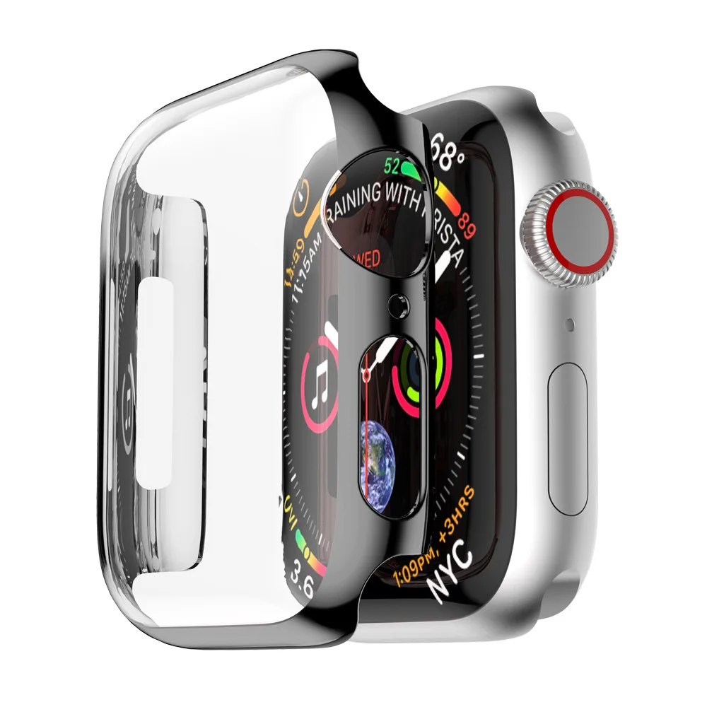 Защитный чехол для apple watch, чехол 42 мм, 38 мм, 44 мм, 40 мм, защитная крышка для экрана, покрытие для apple watch, чехол 5, 4, 3, 2, 1 - Цвет: black