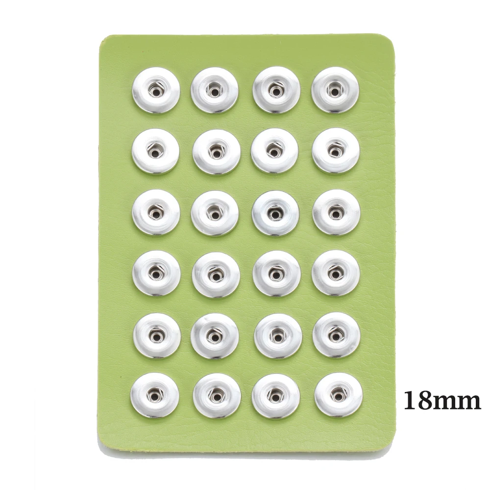 Fit 18mm Snaps Новая ювелирная витрина 24 шт 12 мм и 18 мм кнопки ювелирные изделия 10 цветов черный держатель из натуральной кожи - Окраска металла: Fit 18mm Snaps