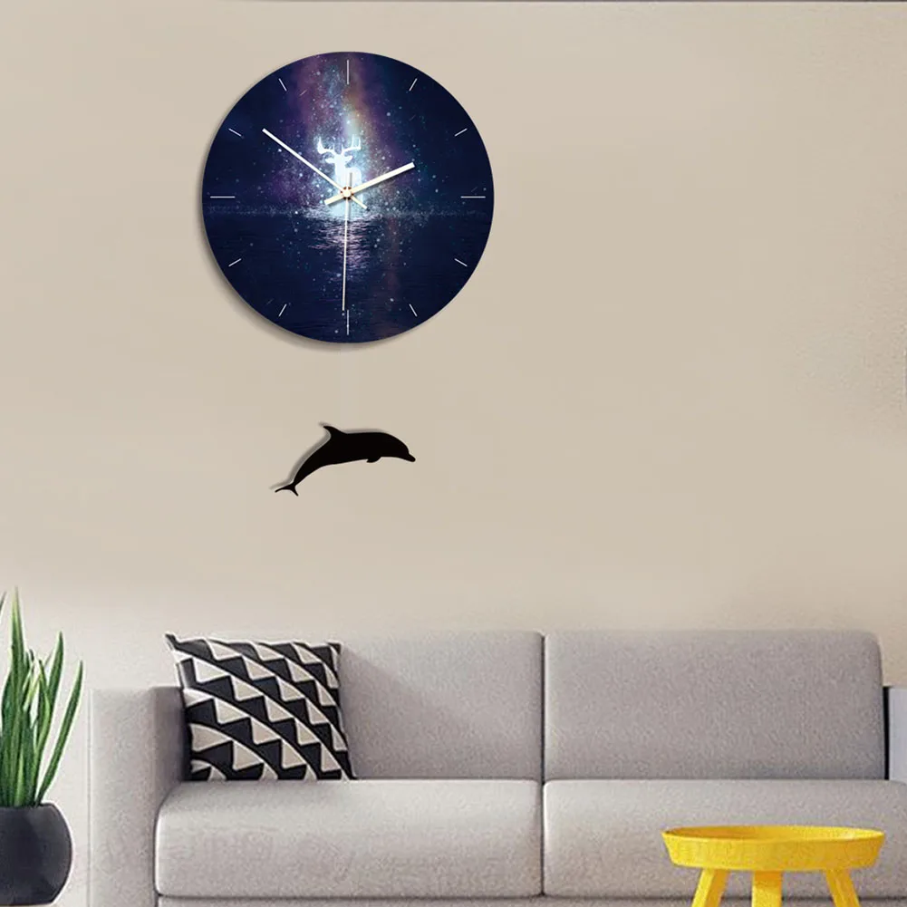 1 Pcs Wall Clock Black Hole Round Removable Durable for Home Bedroom Office E2S