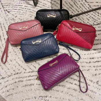 

New fashion Korean versatile check small bag web celebrity cross-body bag simple one-shoulder clutch bag