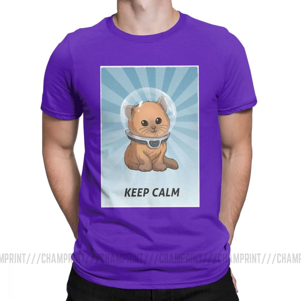 Винтаж Subnautica Keep Calm майки котенок для мужчин чистый хлопок футболки игры море Левиафан жнец Дайвинг рыба короткий рукав тройник - Цвет: Фиолетовый