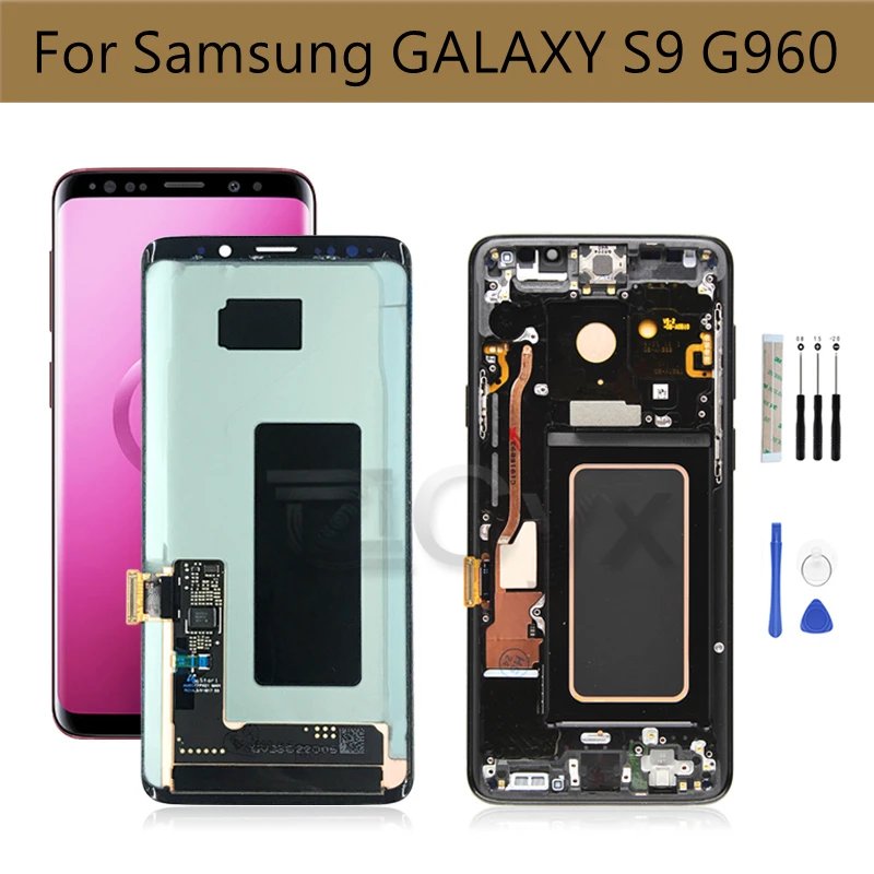 

With Burn Shadows S9 LCD For Samsung Galaxy S9 LCD Display Touch Screen G960F G960 LCD Digitizer Assembly with Frame Replacement