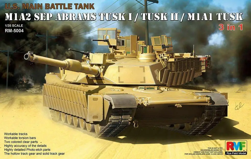 

Ryefield-Model RM5004 1/35 US MBT M1A2 Sep Tusk I/II/M1A1 w/ Workable Track