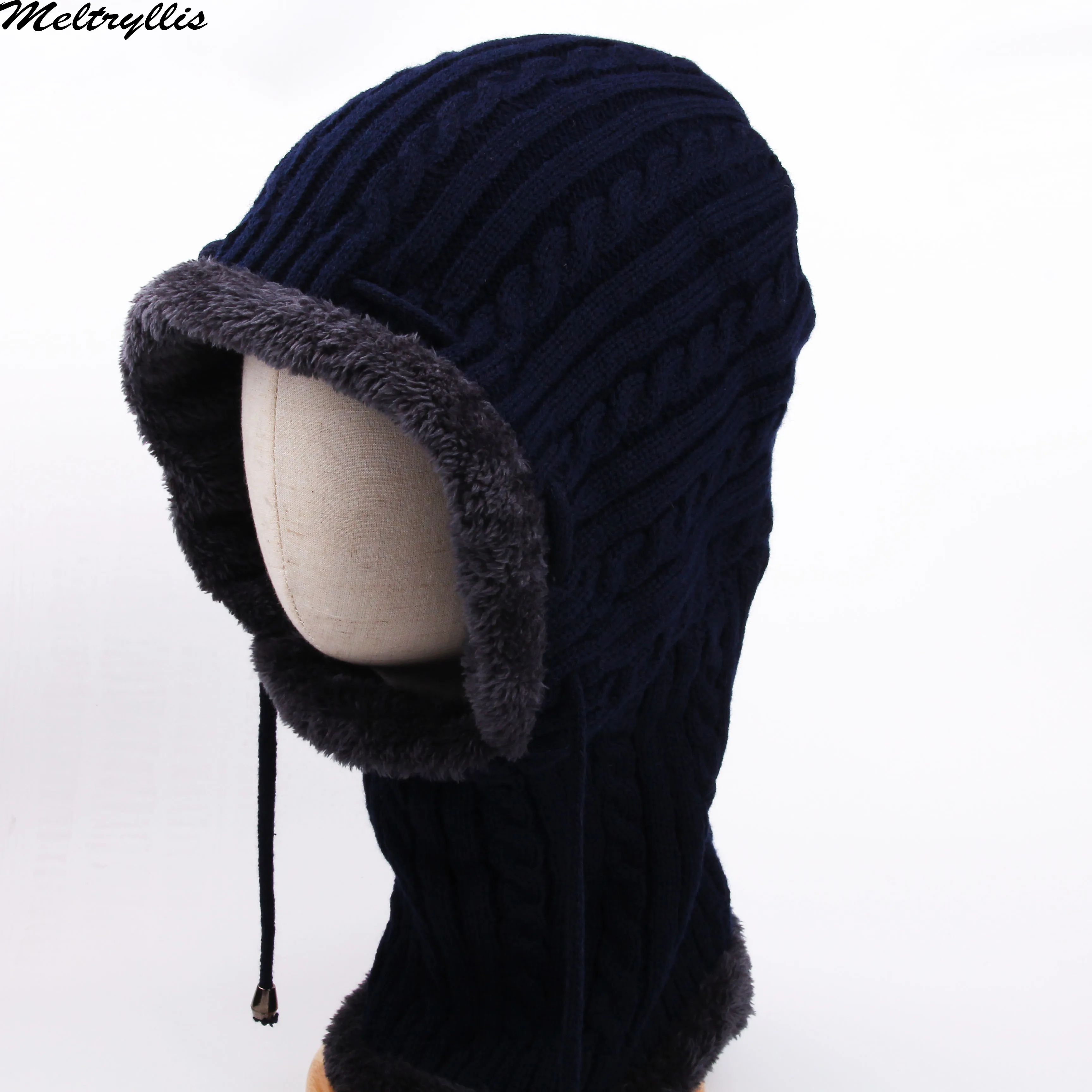 TTM-03-02 Meltryllis новая зимняя вязаная шапка бини Мужская Beany Skullies Beanies Зимние шапки для мужчин и женщин шапки Gorras Bonnet маска брендовые шапки - Цвет: TTM-03-02