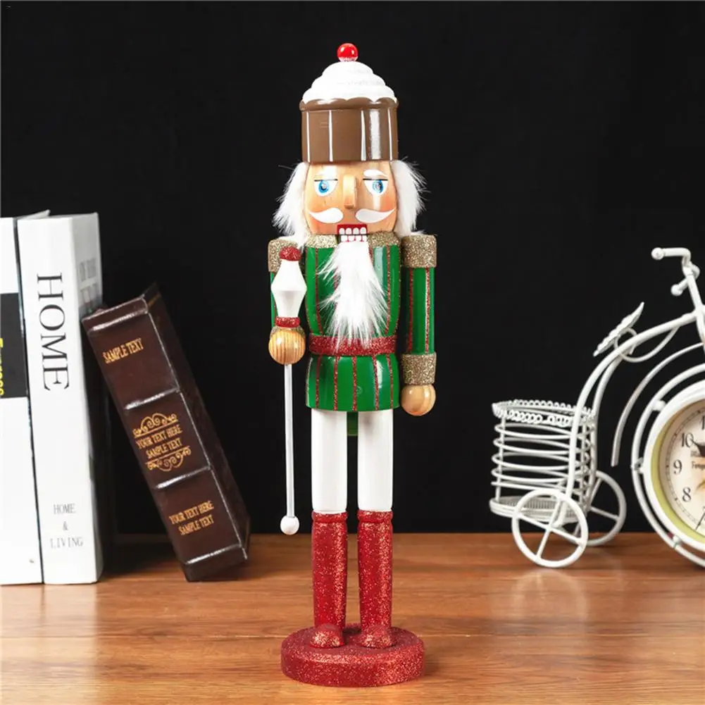 

2PCS/Set Christmas Wooden Nutcracker Soldier Jewelry 38CM Color Pink Green Series