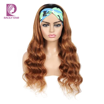 

Racily Hair Ombre Body Wave Headband Wig Human Hair Glueless Brazilian Scarf Wigs For Black Women Remy Full Machine Made Wig