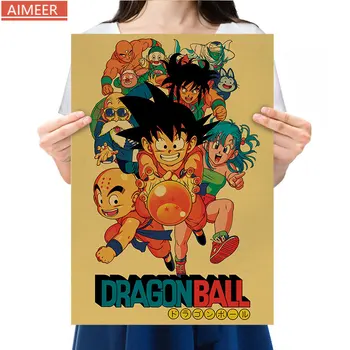 

AIMEER Dragon Ball Cartoon Character Son Goku Buruma H Retro Kraft Paper Poster Bar Cafe Bedroom Decor Painting 51*36cM