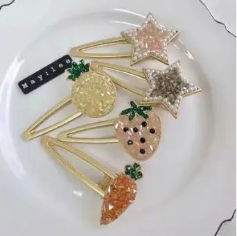 60 шт./Партия DIY Простые мульти жемчужные пентаграммы ананас заколки для волос дрель фрукты шпильки для волос аксессуары для укладки волос HA1083 - Цвет: Multi