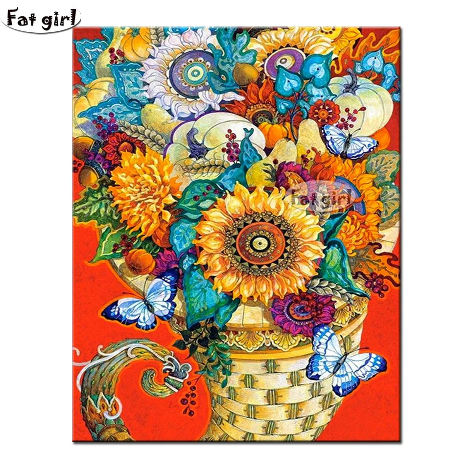 5D Diamond Embroidery Impressionist Sunflower Cross Stitch Painting Flower Rhinestone Mosaic Handicraft Decor For Home | Дом и сад