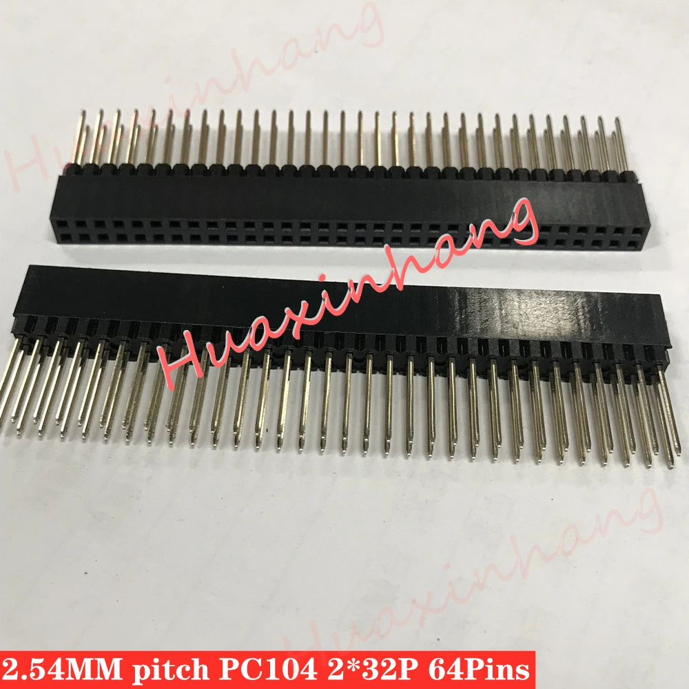 50Pcs 2.54mm 2x32 Pin 64 Pin Female Double Row Long Pin Header Strip PC104
