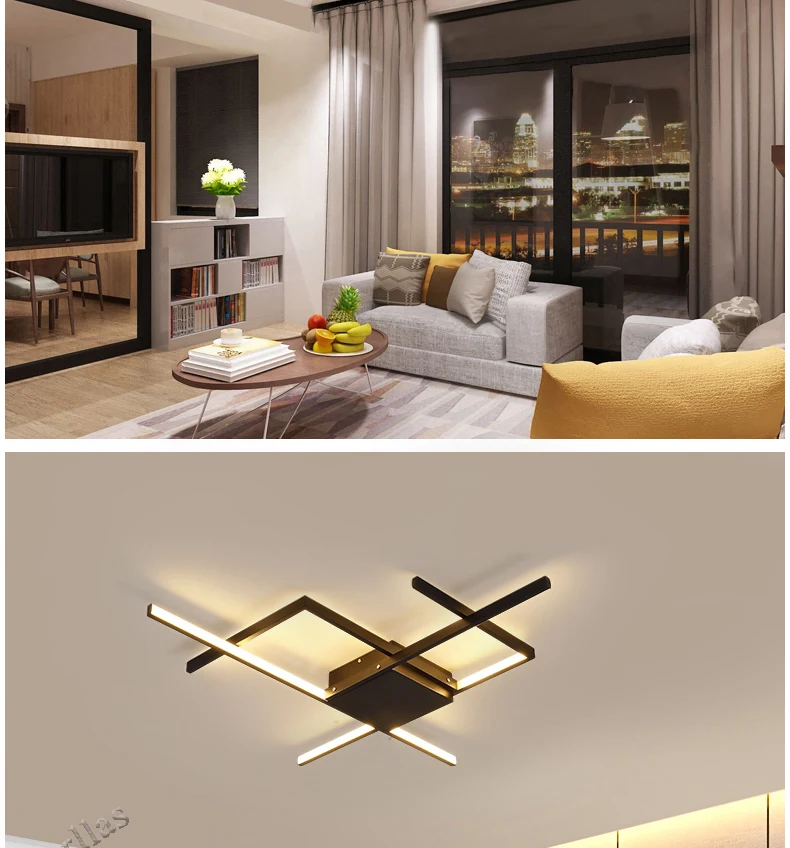 Современные светодиодные люстры свет черные алюминиевые светильники для спальни гостиной верхнее освещение AC85-265V домашняя люстра лампа
