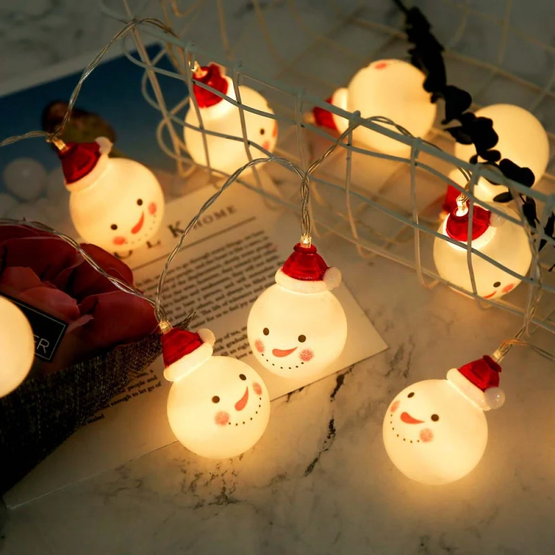 New USB Light Snowman LED String Light Lamp Decor For The Home New Year Merry Christmas Tree