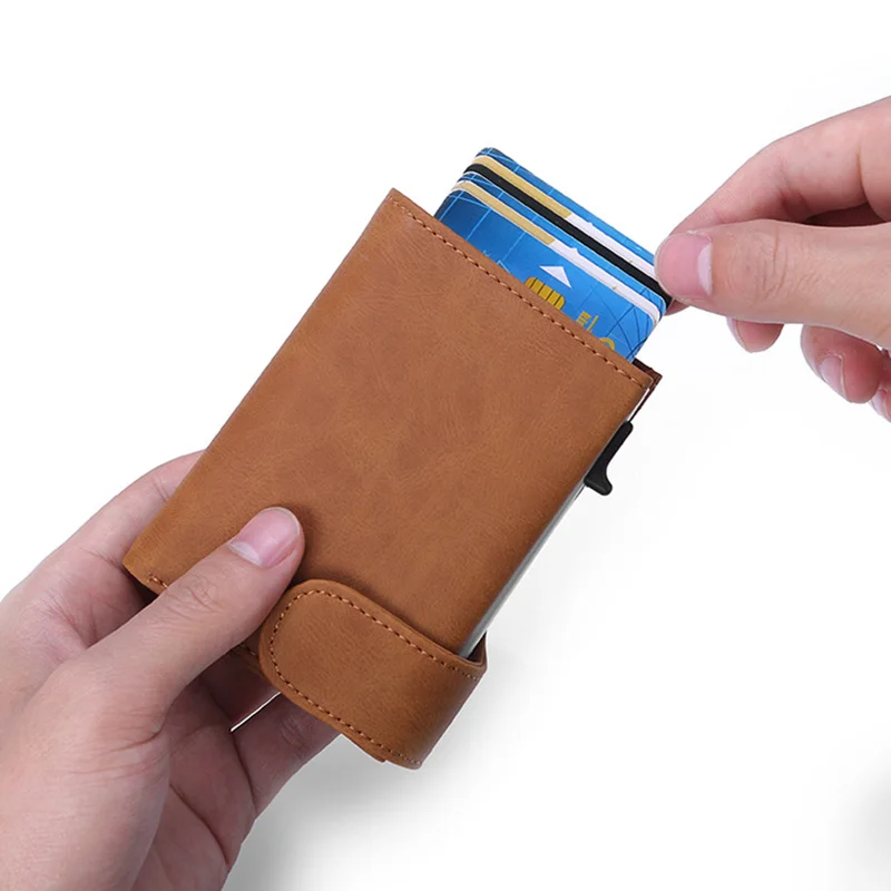 DIENQI Rfid держатель для кредитных карт кошельки мужчин натуральная кожа умный