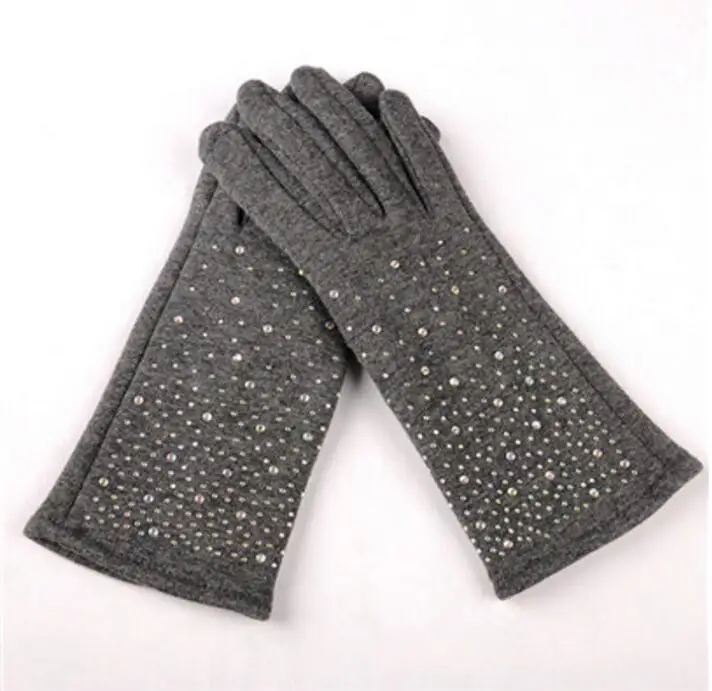 G030 Gray LJCUIYAO, женские, мужские перчатки, теплые, зимние, вязаные, полный палец, перчатки, варежки, для девушек, женская, шерстяная перчатка, шерсть, плюш, бант, высокое качество - Цвет: G030 Gray