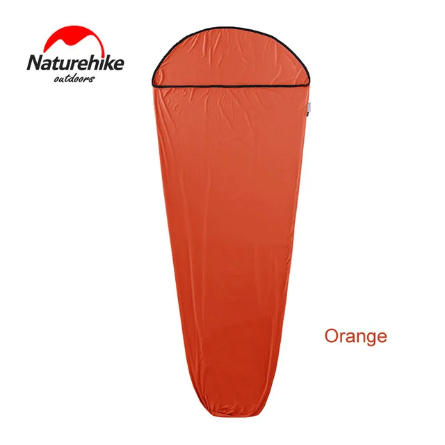 NatureHike 200x80 см, сумка для ленивых, для улицы, ультралегкий, Мумия, хлопковый спальный мешок, подкладка для кемпинга, пеших прогулок, альпинизма, путешествий - Цвет: Orange