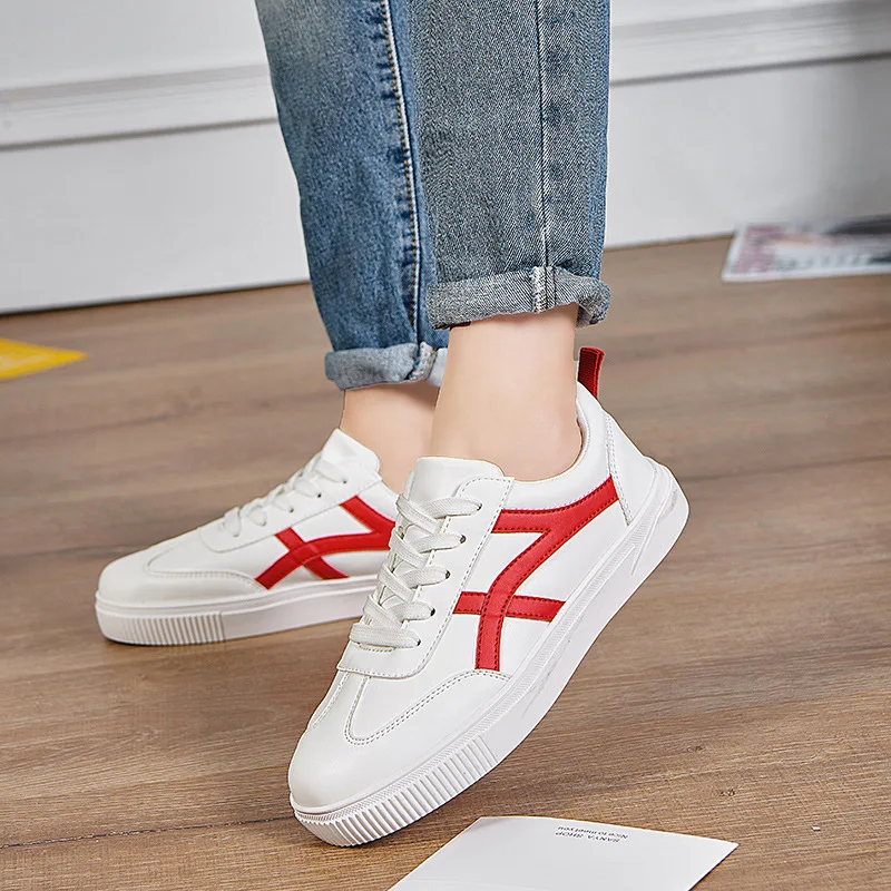 

Online Celebrity Small White Shoes Women's 2019 New Style Autumn Korean-style Versatile Flat Casual Social-Style Leather White S