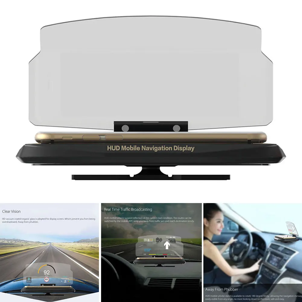  65 Zoll Sicherheit Reflektieren HD Auto Zubehör ABS GPS Navigation HUD Für Telefon Universal Head U