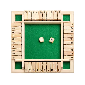 Juego de dados de madera tradicional de cuatro lados para Bar, juego de 10 números para cerrar la caja, jeu de plateau, jogo de tabuleiro, juego de mesa