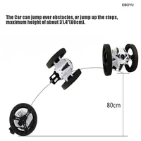 Mini RC Bounce Car Flexible Wheels High Speed Jumping Off-road car Machine With LED Night Electric educational Gifts Kids Toy 2