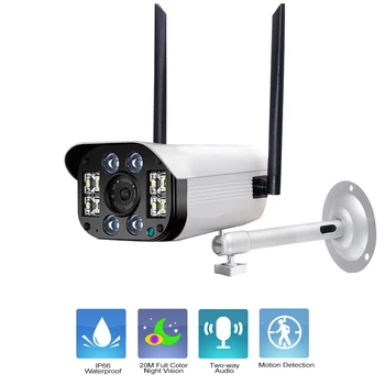 

Outdoor Weatherproof WiFi Surveillance Security Camera Motion Detection Color Night Vision IP Camera Two Way Audio Bullet Camera