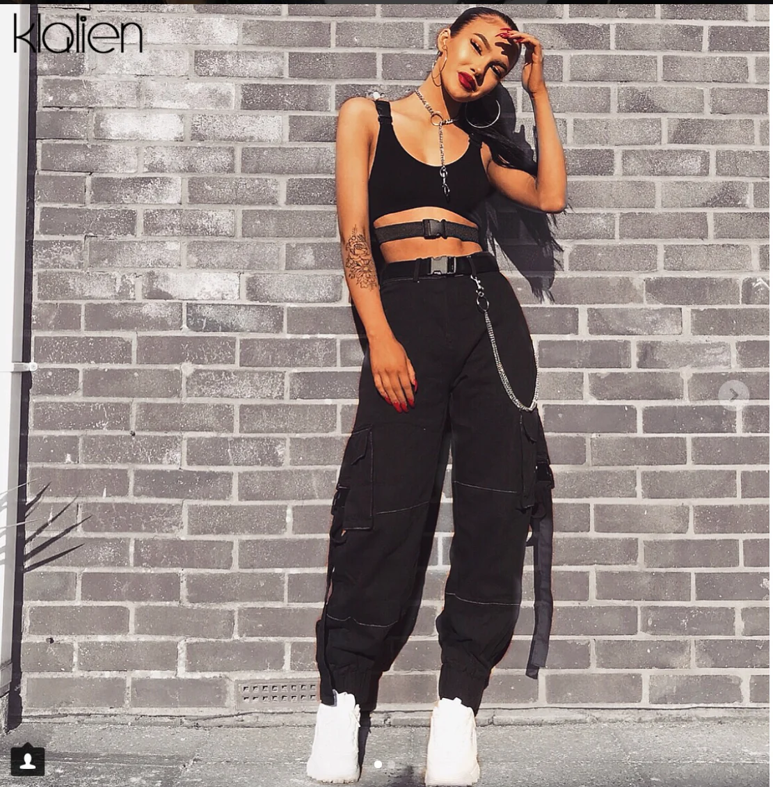 KLALIEN новая крутая одежда Ms. Hip Hop уличные штаны повседневные Беговые брюки с высокой талией свободные женские брюки Модные женские штаны
