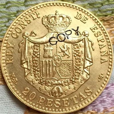 1889 Испания 20 песет-Альфонсо XIII монеты