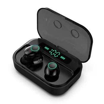 

M7 TWS bluetooth earphone 5.0 true wireless dual ear sport headset with LED digital display IPX7 waterproof 1500 mah