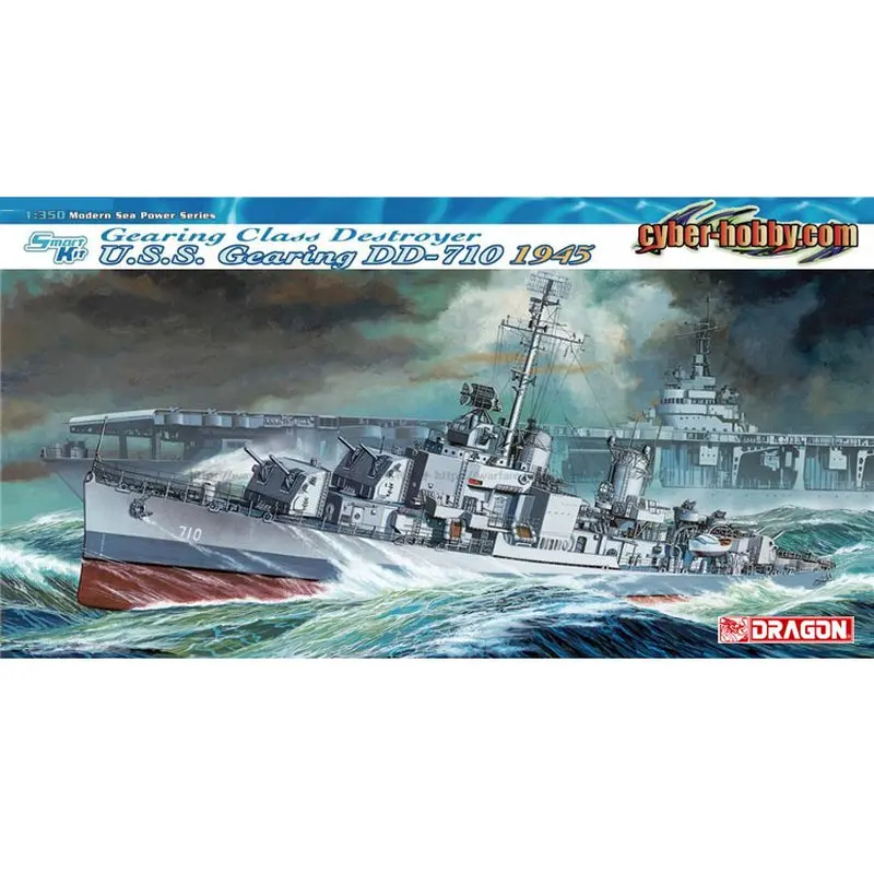 Дракон 1029 1/350 США Gearing эсминец DD-710 1945-масштабный модельный комплект | Игрушки и
