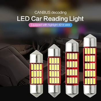 

31mm 36mm 39mm 42mm Auto Double Pointed Reading Light Super Bright 4014 License Plate Light Auto Interior Lamp Car Styling Light