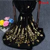 New Fashion High quality Girl Long Silk Scarves Soft Gold Peacock Chiffon Wrap Shawl Pashmina Scarves 2
