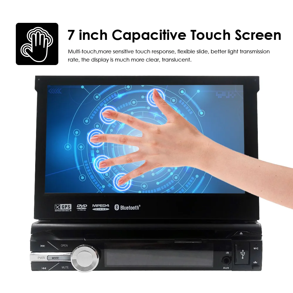 Sale Hizpo 7 "AutoRadio 1din Android 9.0 GPS Multimedia Car DVD player for BMW Navigation Head unit Stereo Wifi BT 4G SWC OBD2CD 50mm 7