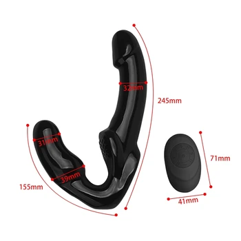 Strapless Strap-on Dildo Vibrator for Couples Strapon for Lesiban Wireless Remote Control Double-heads Vibrator Adult Sex Toys 6