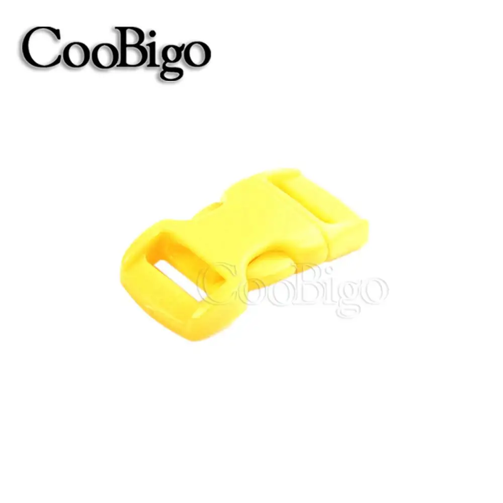 Yellow 20 шт 3/"(10 мм) Боковая Пряжка парашют 550 шнур Паракорд Браслет изогнутый собачий ошейник ремень Открытый Лагерь Наборы сумка Запчасти - Цвет: Yellow