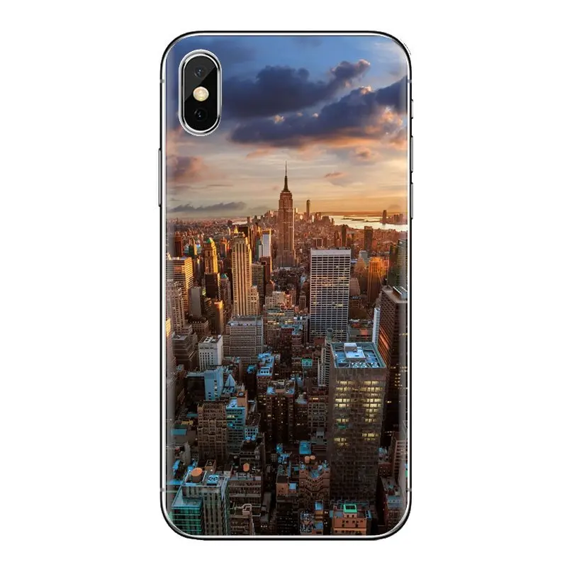 Transparent Soft Shell Covers City Wallpaper For Sony Xperia Z Z1 Z2 Z3 Z5 compact M2 M4 M5 C4 E3 T3 XA Huawei Mate 7 8 Y3II |
