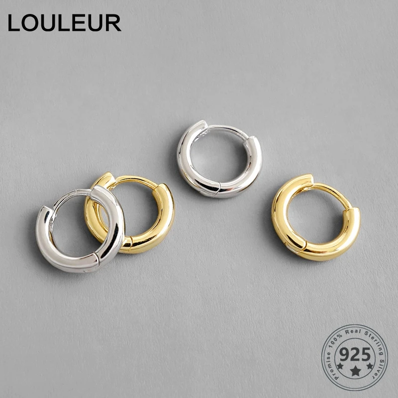 Louleur, настоящее 925 пробы, серебряные серьги, минималистичные геометрические маленькие серьги-кольца для женщин/детей, роскошные серебряные ювелирные изделия, подарок