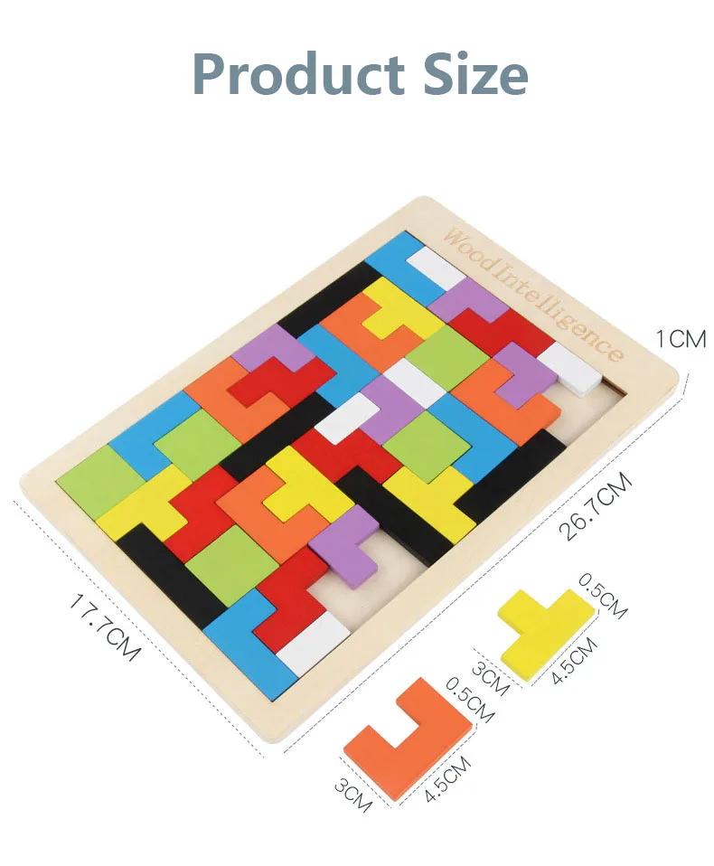 Красочные деревянные Intellegence тетрис игра игрушечная деревянная головоломка доска Tangram Головоломка Детские развивающие игрушки для детей