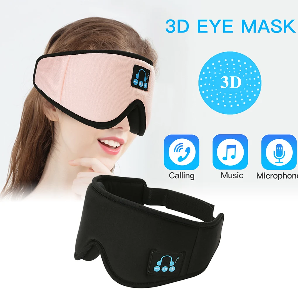 Wireless bluetooth 5.0 Earphones Sleeping Eye Mask Music player / Sports headband Travel Headset Speakers Built-in Mic | Электроника