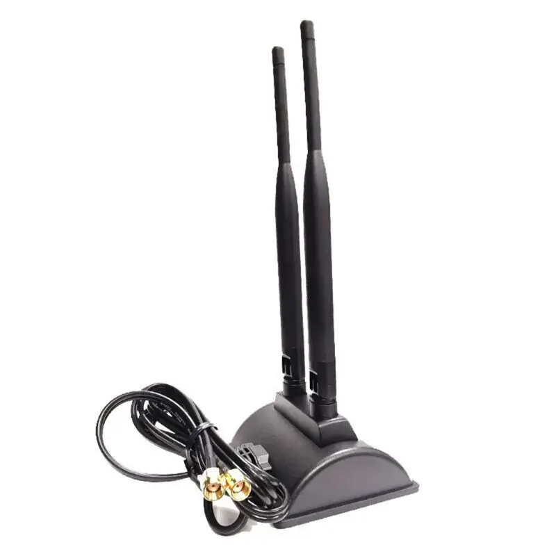 

Black 5G Dual Band WiFi Antenna 6DBi Omni Directional Plug Connector Magnetic Base