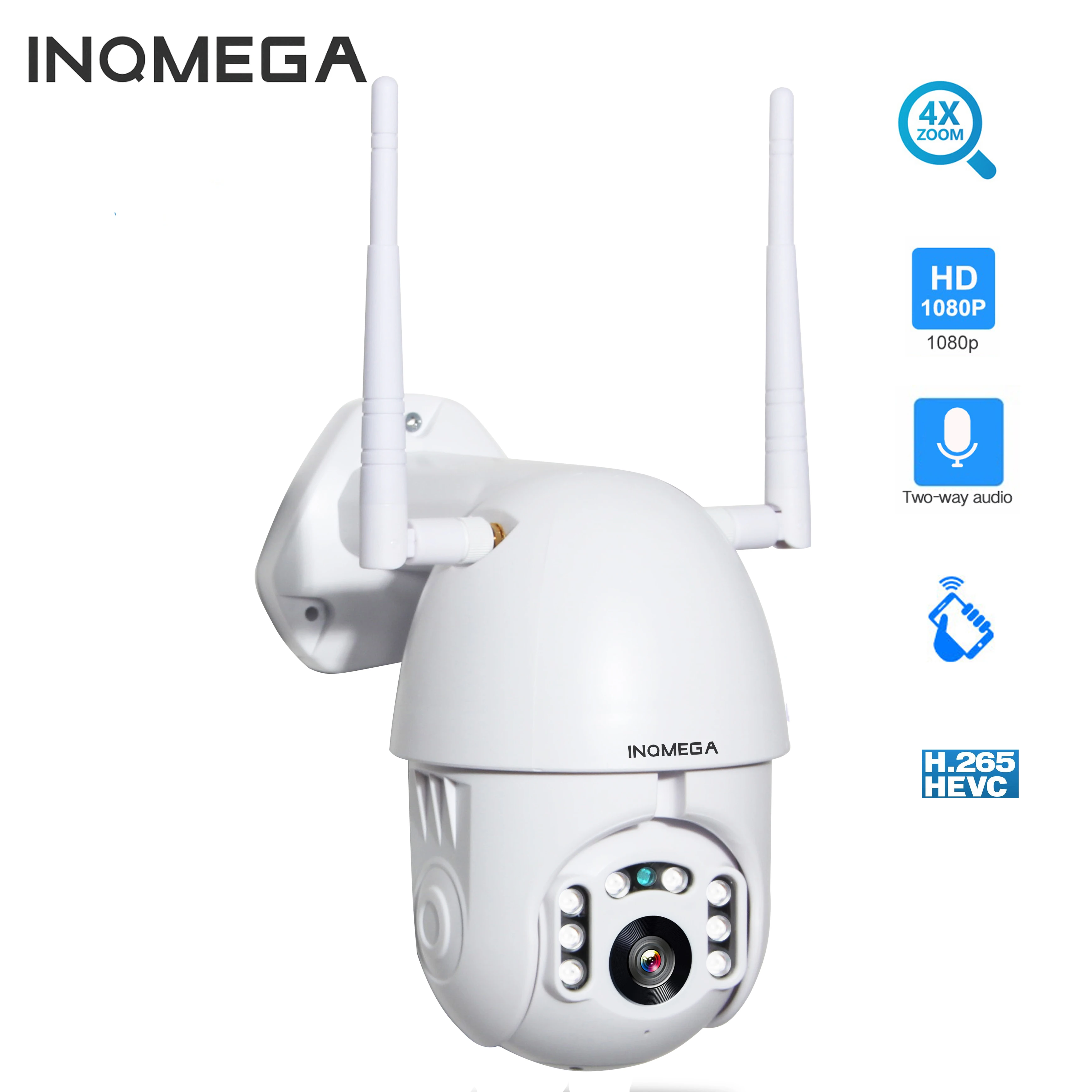 

INQMEGA IP Camera Outdoor 4X Digital Zoom 1080p PTZ Speed Dome CCTV Security Cameras WIFI Exterior IR Home Surveilance Kamera