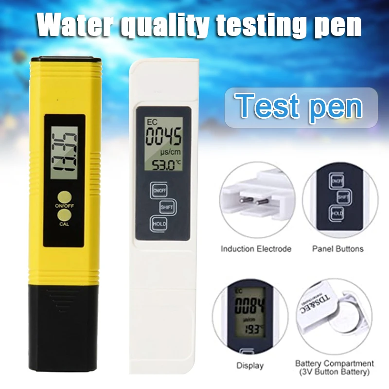 

TDS Meter Digital Water Tester Temperature and PH EC Meter with Carrying Case ppm Meter for Drinking Water Aquariums