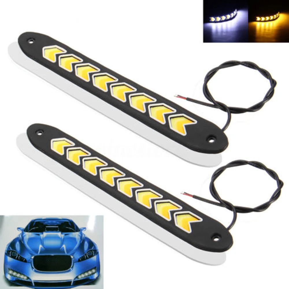 2 шт. автомобиля 12V Светодиодные ленты DRL Габаритные огни указатели поворота энергосберегающие и экологически чистые