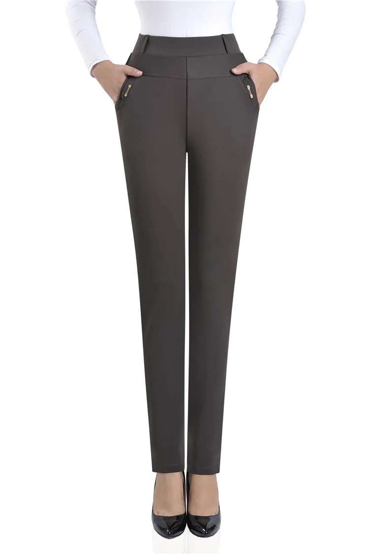 Большие размеры 9XL новые женские осенне-зимние брюки с высокой талией эластичные брюки средней длины для мамы женские узкие брюки