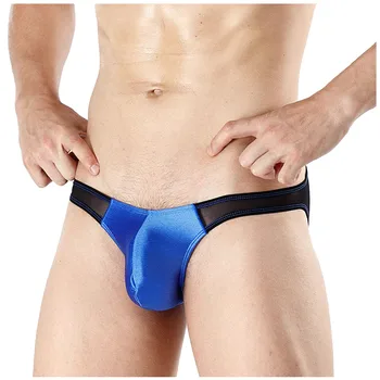 

Mens Silk Sexy Briefs Male Sexy Men Underwear Low Waist Micro Bikini G-strings Panties Mens Thongs And G Strings Cueca Mascul P3
