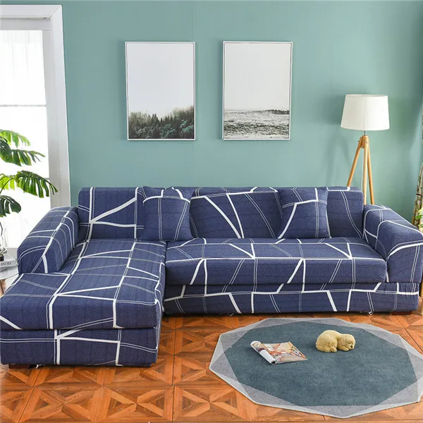 Эластичные чехлы для диванов, эластичные чехлы для диванов для гостиной, требуется заказ, 2 шт. чехлы для диванов для угловых секционных диванов l-образной формы - Цвет: Color 1