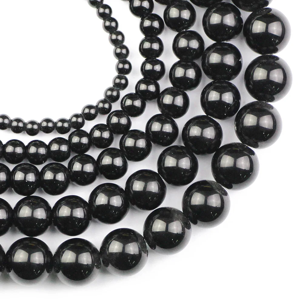 

YHBZRET Black King Kong Natural Stone spacer Loose beads For Jewelry making 4/6/8/10/12MM bracelet necklace accessories DIY