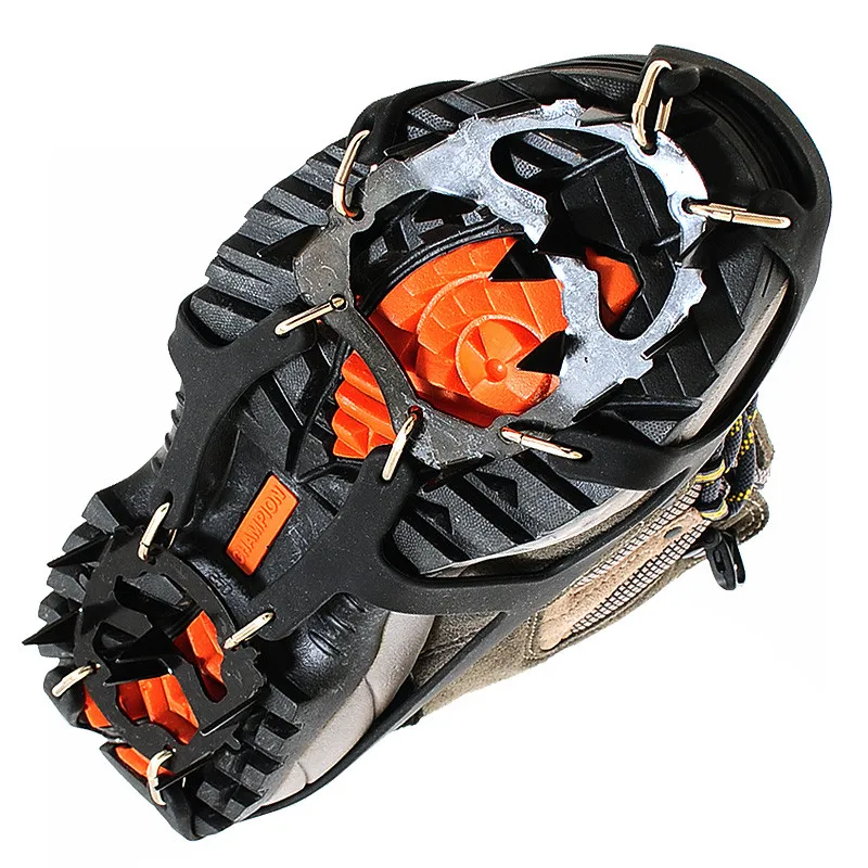 Anti-Slip Ice Snow Grips Shoe Boot Traction Cleat Spikes Crampon 1 Pair 18 Teeth for Boots