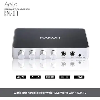 

Portable Digital Stereo Audio Echo System Machine HDMI Karaoke Mixer Amplifier with 2Mics Works with 4K/2K TV PC Home The Theat