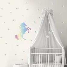 Aliexpress Amazon Cross Border EBay Креативный стиль Dreamy Star Единорог наклейки на стену